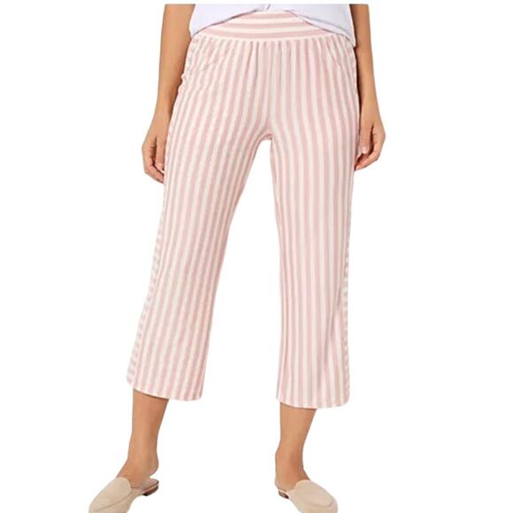 AnyBody Striped Textured Jersey Pull-On Pants NWOT ROSE PLUS SIZE 5X - Picture 1 of 7